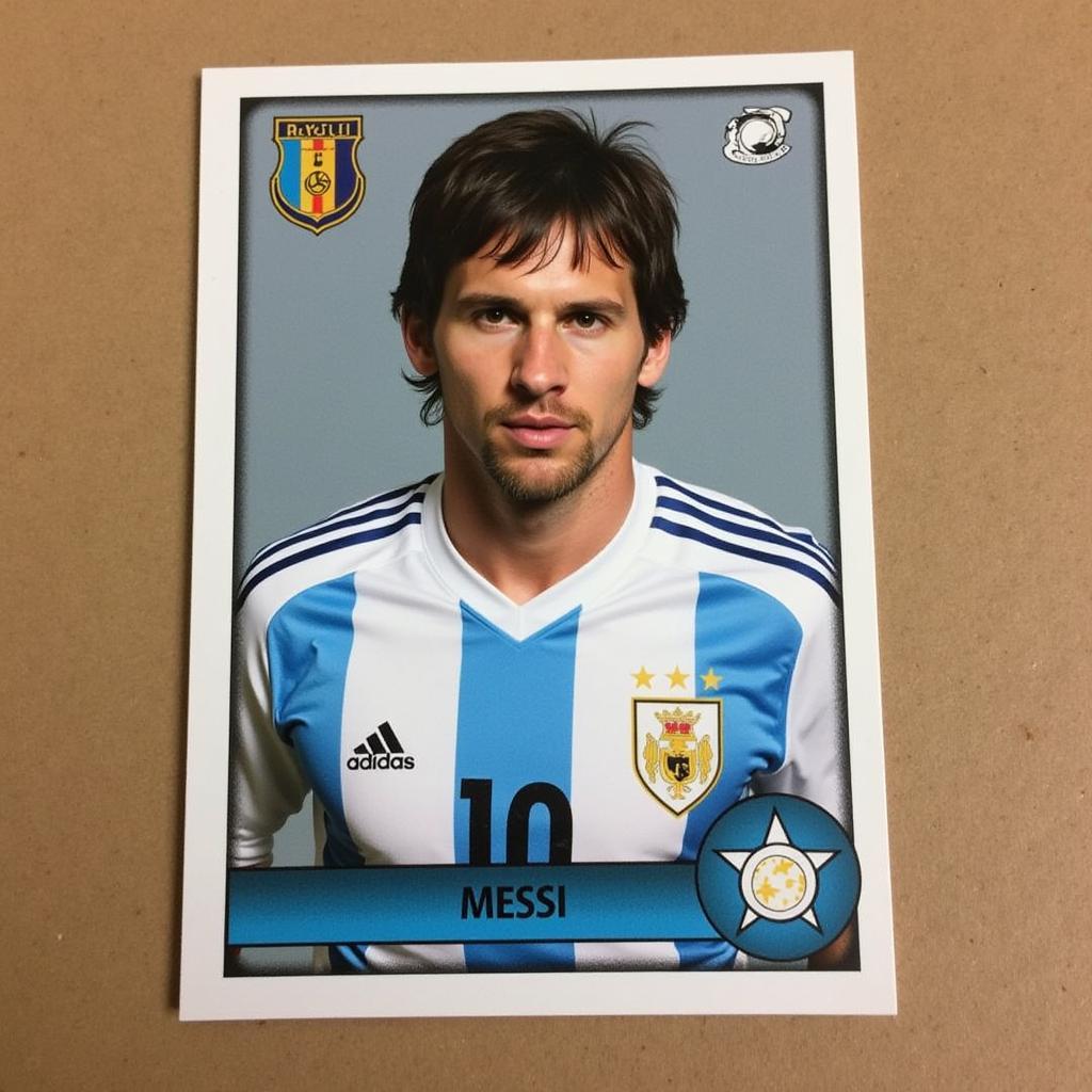 Lionel Messi rookie card from the 2011 Panini set