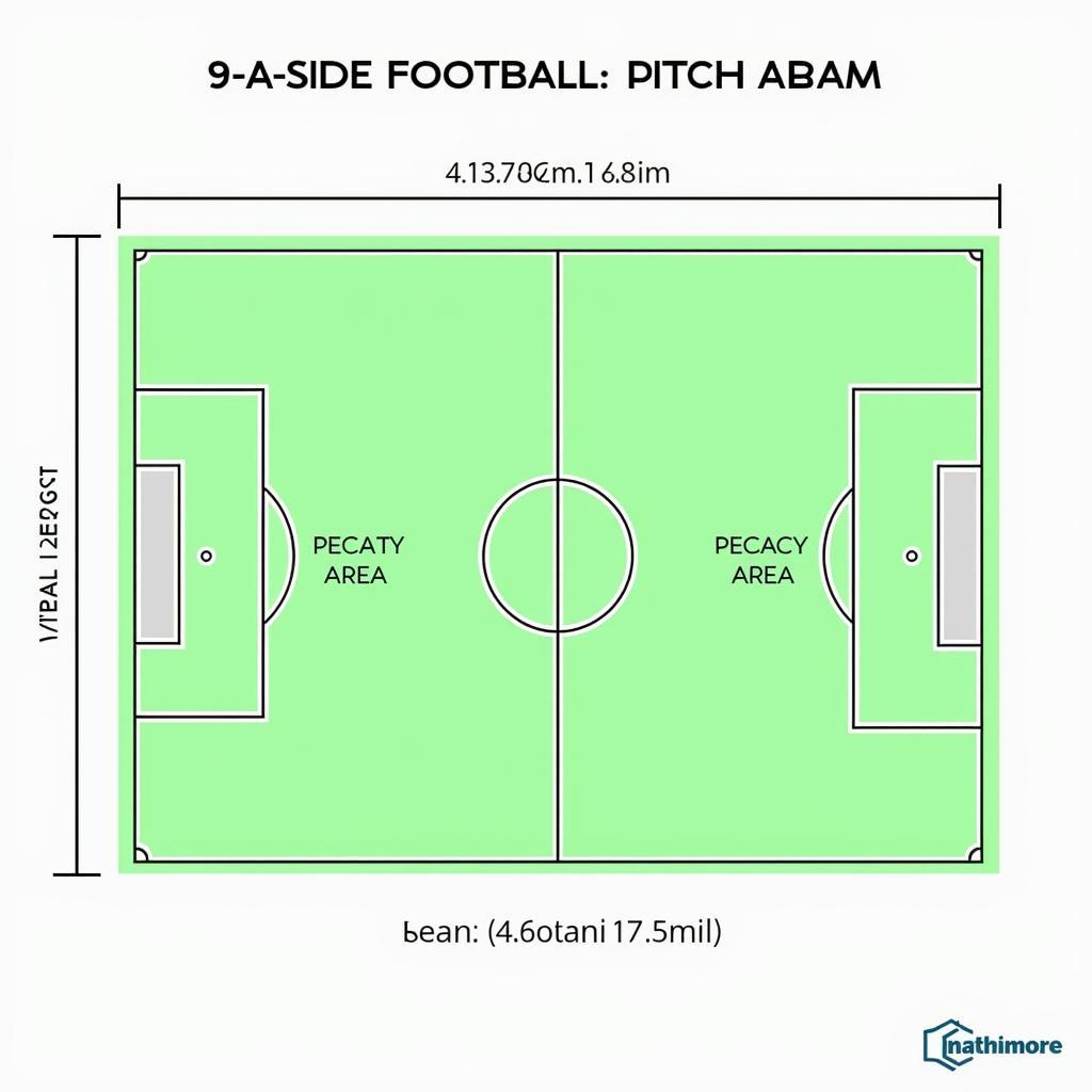 Dimensions of a 9-a-side football pitch