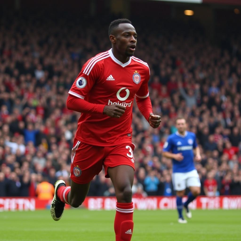 Aboubacar Diomande celebrating a goal for Charlton Athletic