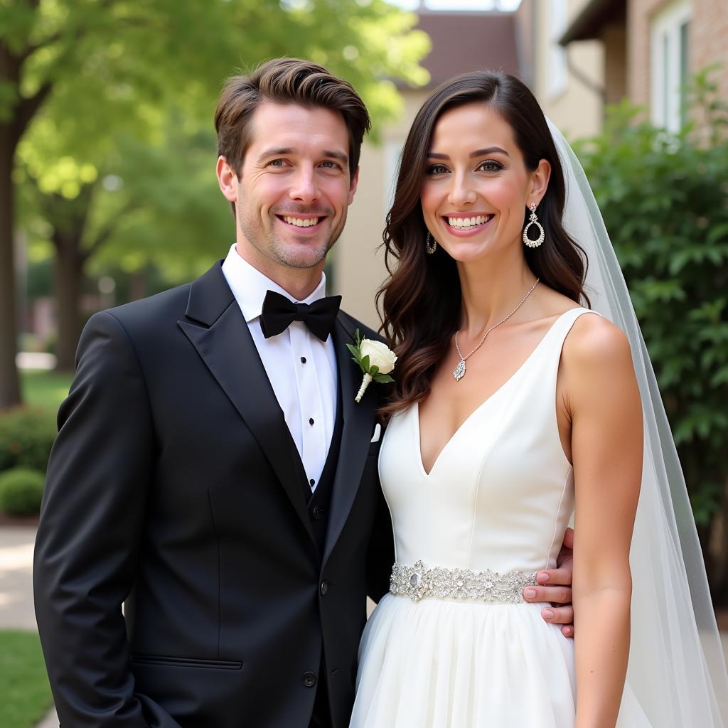 Adam Lalana and Emily Jubb on their wedding day