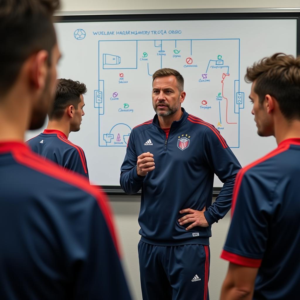 AFC U23 coach discussing tactics