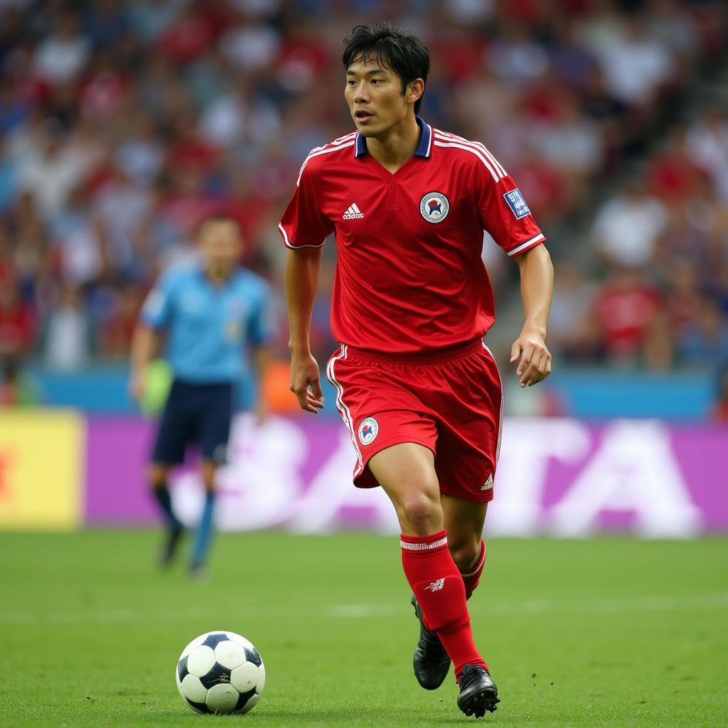 Ahn Jung-Hwan in action for South Korea during the 2002 FIFA World Cup.