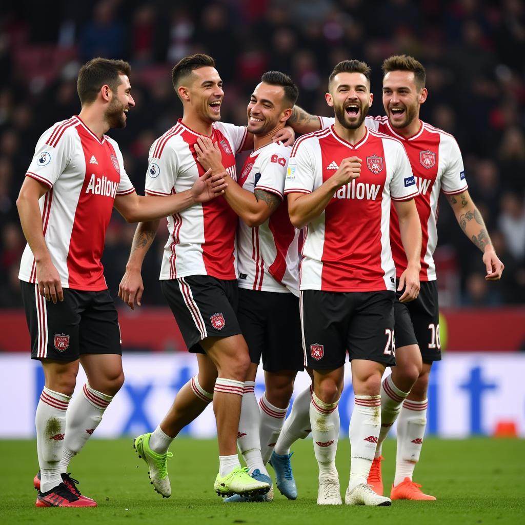 Ajax Players Celebrating a Goal