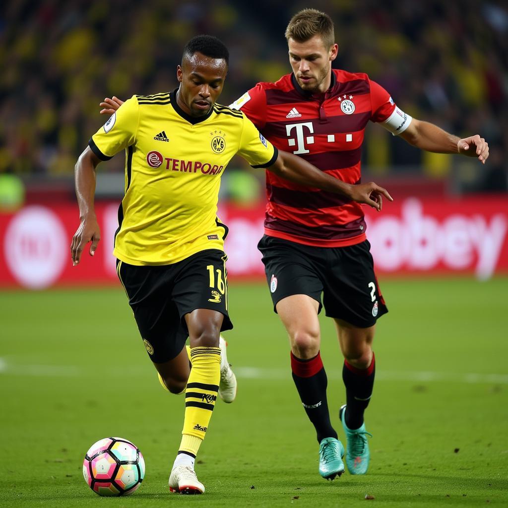 Manuel Akanji and Erling Haaland in action for Borussia Dortmund