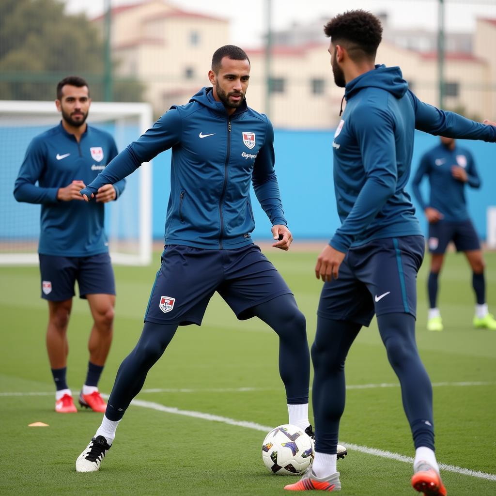 Al Hilal players training rigorously