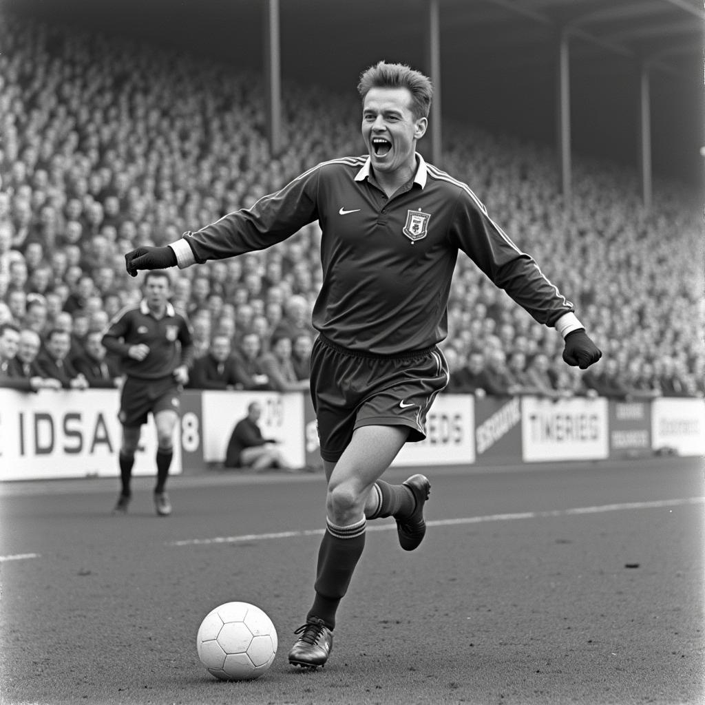 Albert Braut Tjølsen celebrates after scoring.