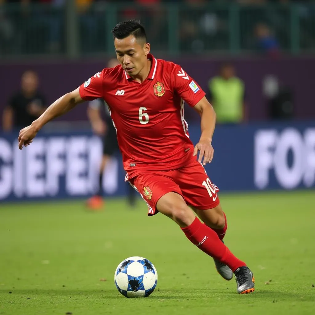 Alexander Dang in action for Ha Noi FC