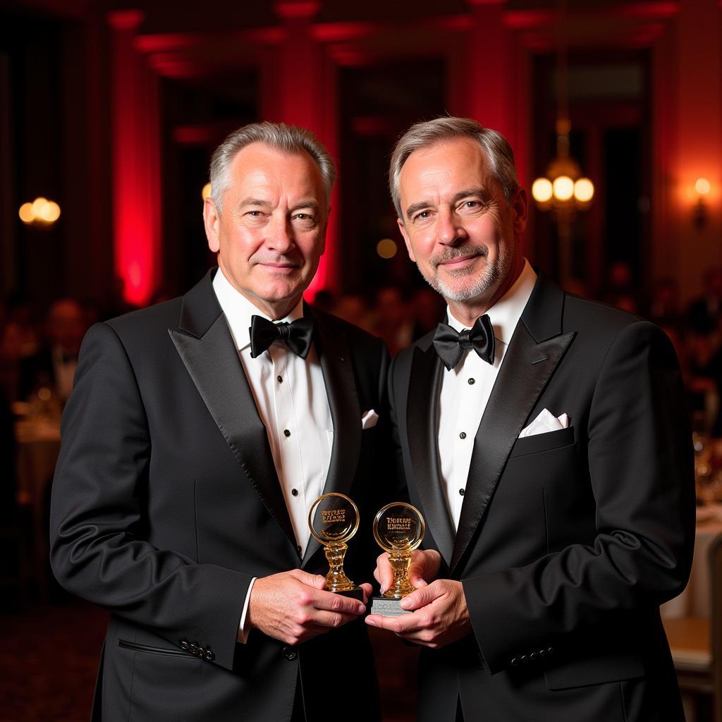 Alf-Inge and Erling Haaland at an award ceremony