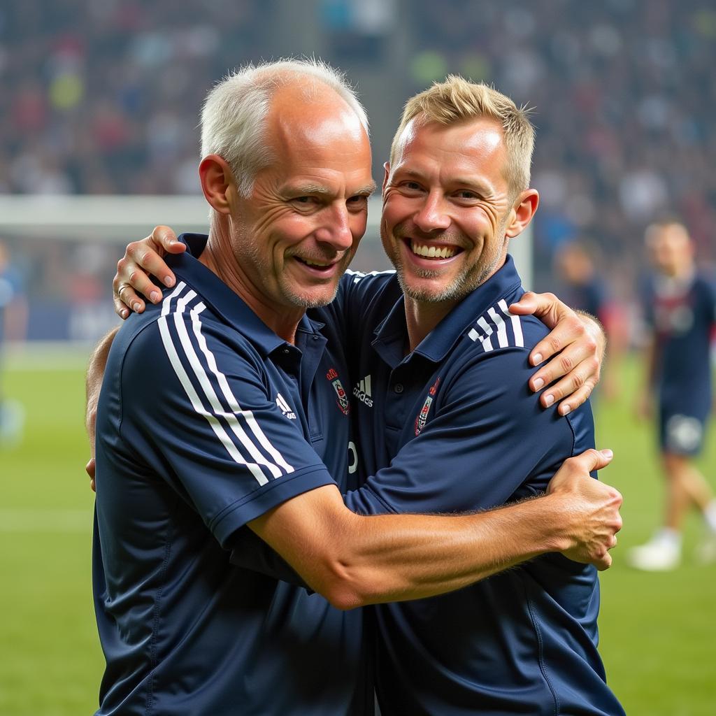 Alf-Inge Haaland celebrating with Erling