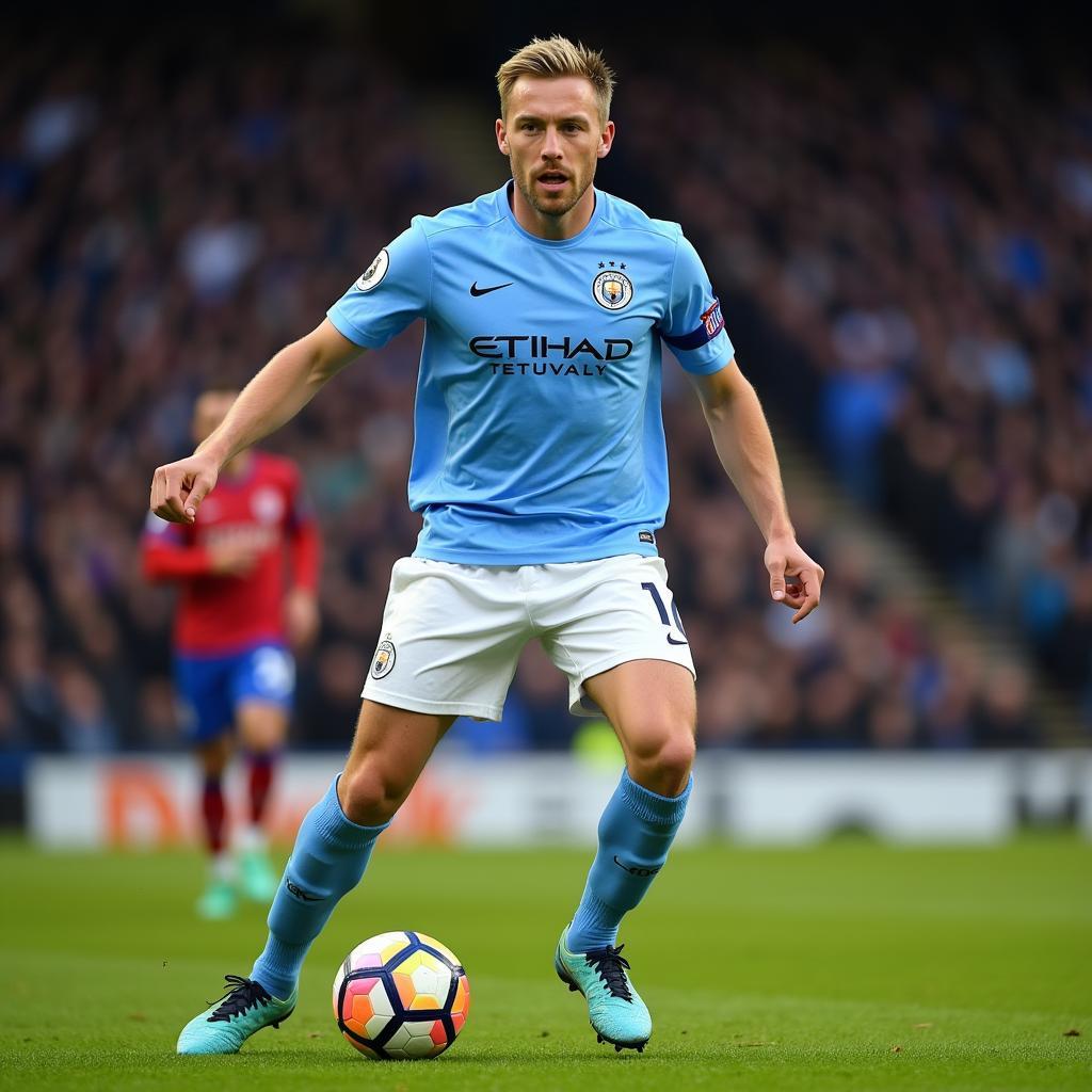 Alf-Inge Haaland in action for Man City