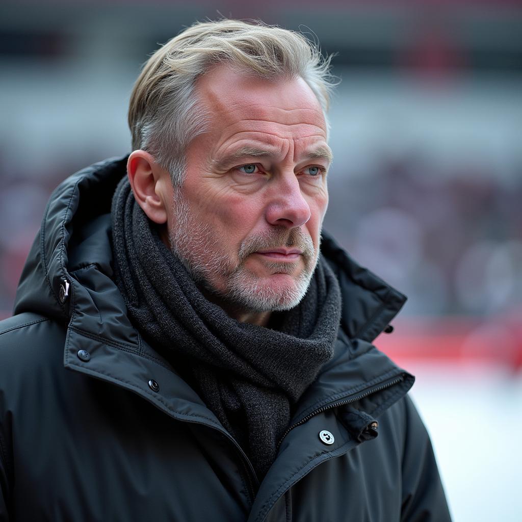 Alf-Inge Haaland watches Erling play from the stands