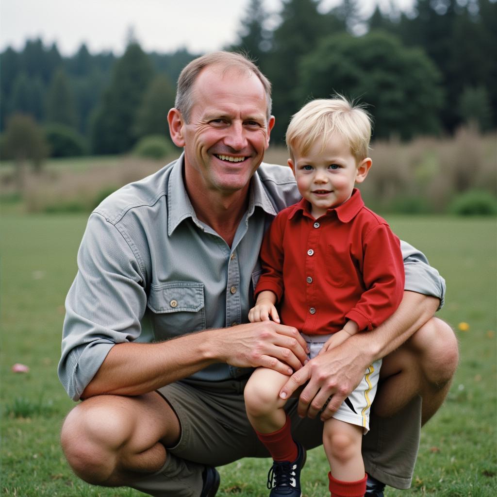 Alf Inge Haaland with his son, a young Erling Haaland