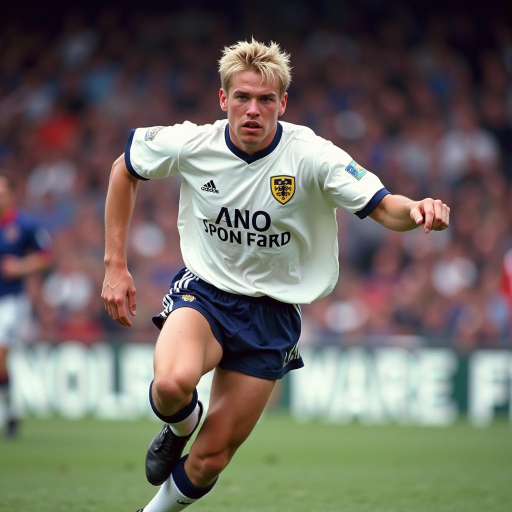 Alfe Haaland playing for Leeds United