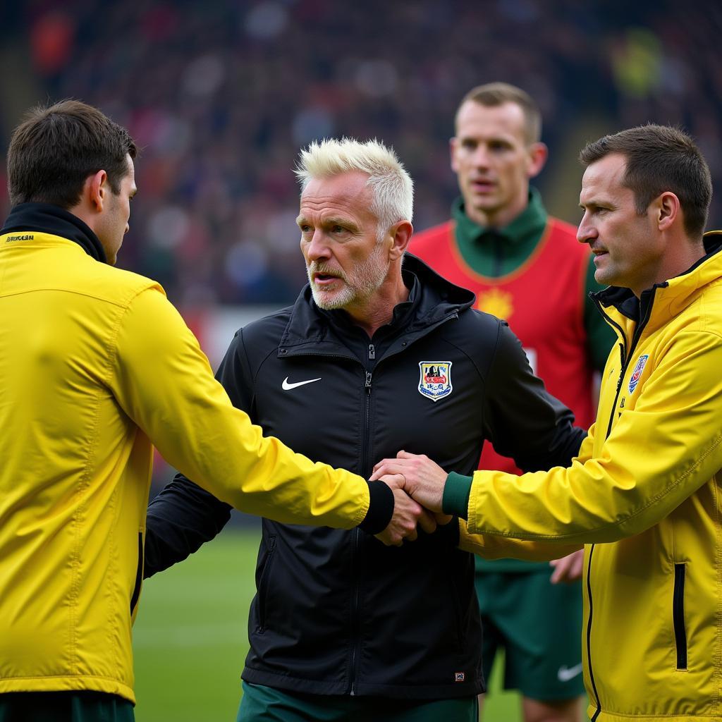 Alf-Inge Haaland Leaving the Pitch Injured