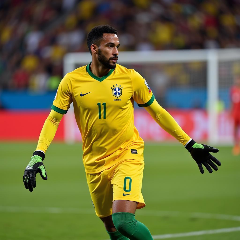 Alisson Becker in action during Copa America 2019