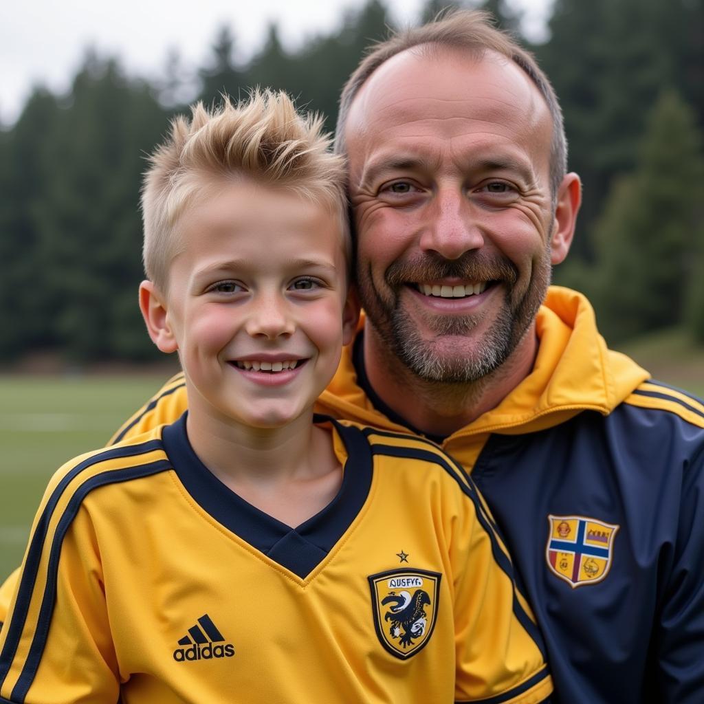 Anders and Erling Haaland in Erling's early years