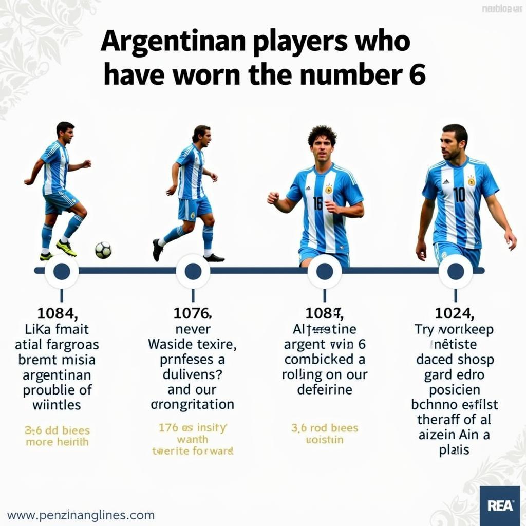 Evolution of Argentina's Number 6 Jersey