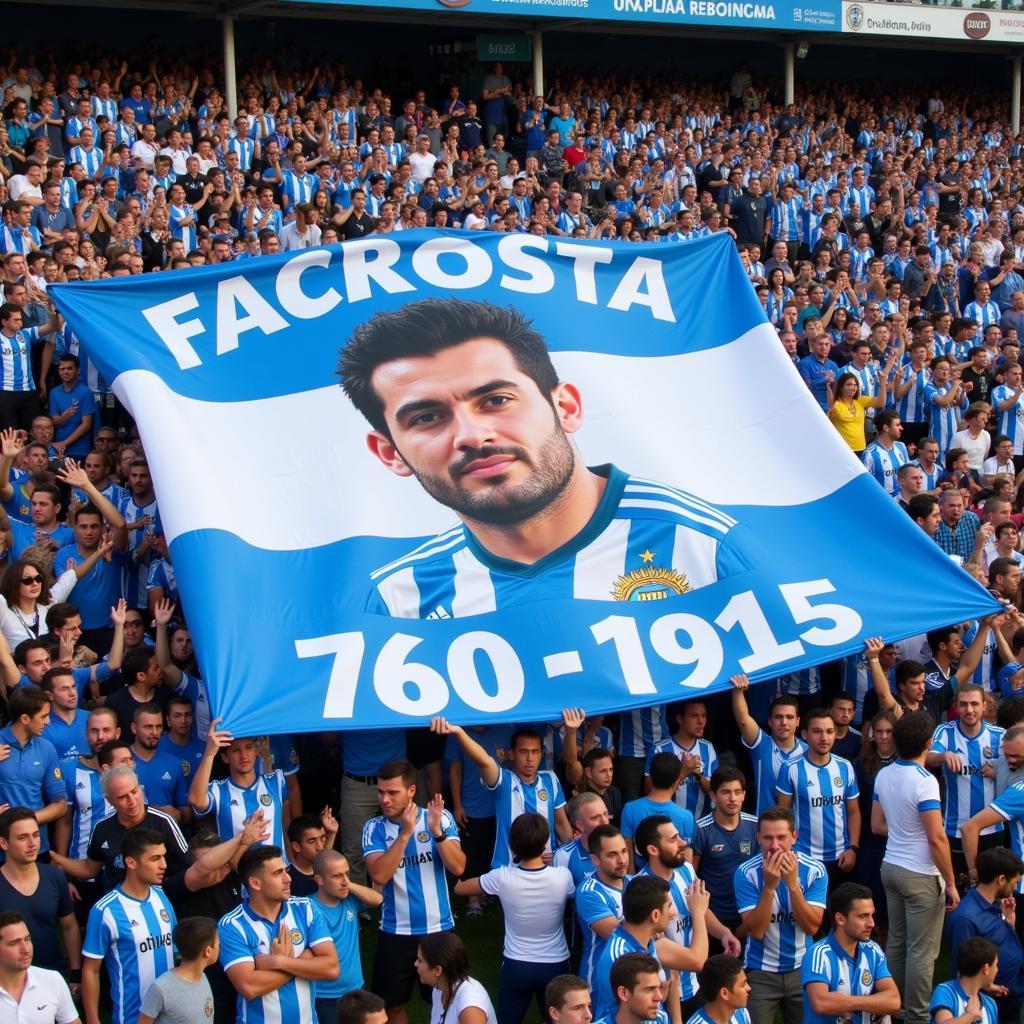 Fans Holding a Memorial Banner