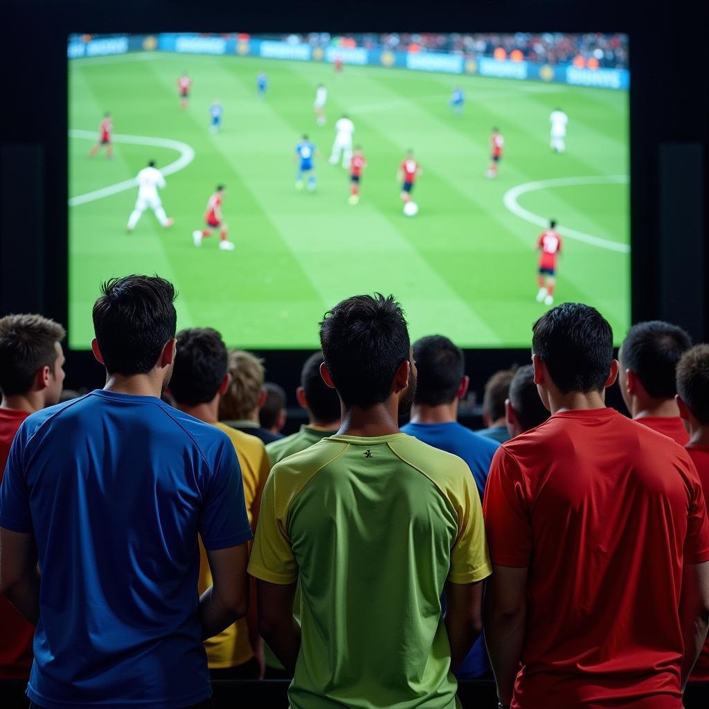 Professional Footballers Watching Asian Cup