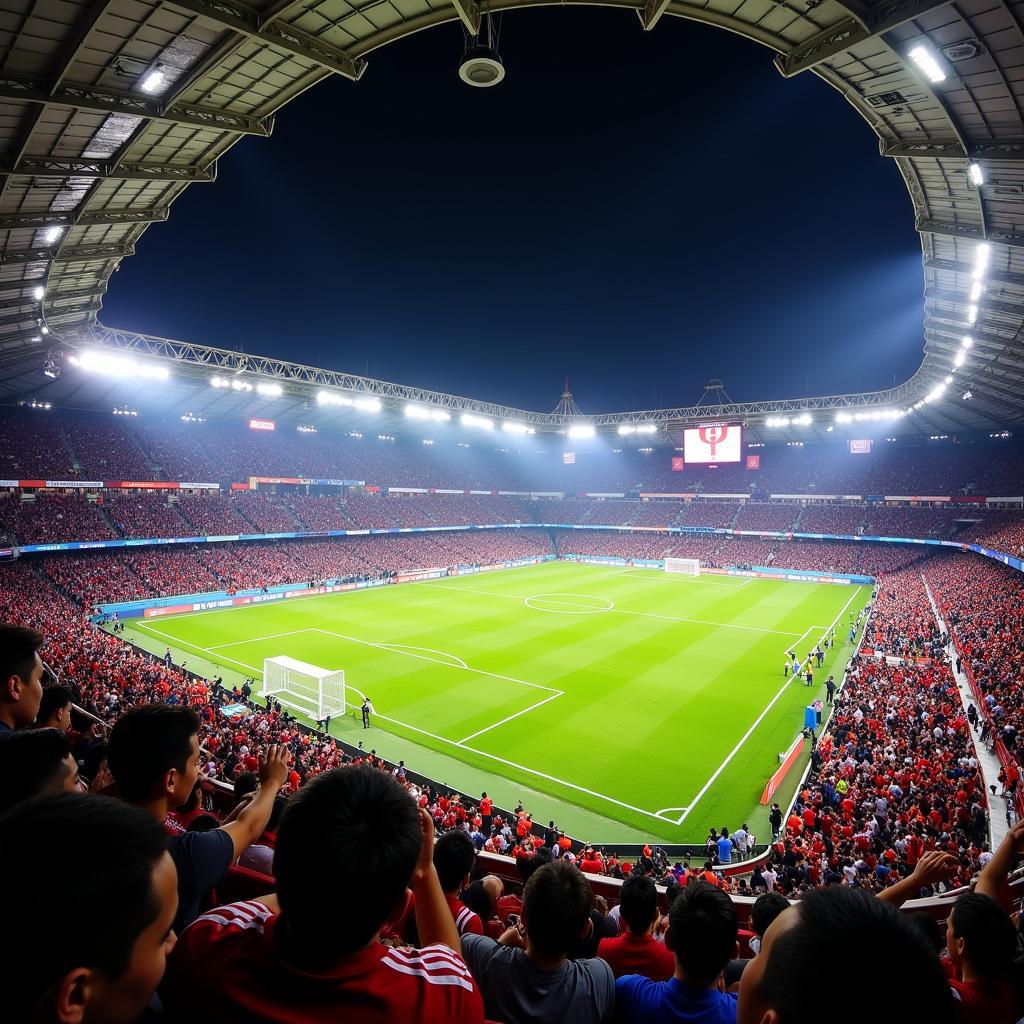 A packed stadium during the Asian Games football match