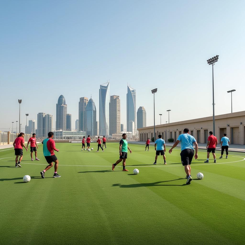 Young Qatari athletes training at Aspire Academy