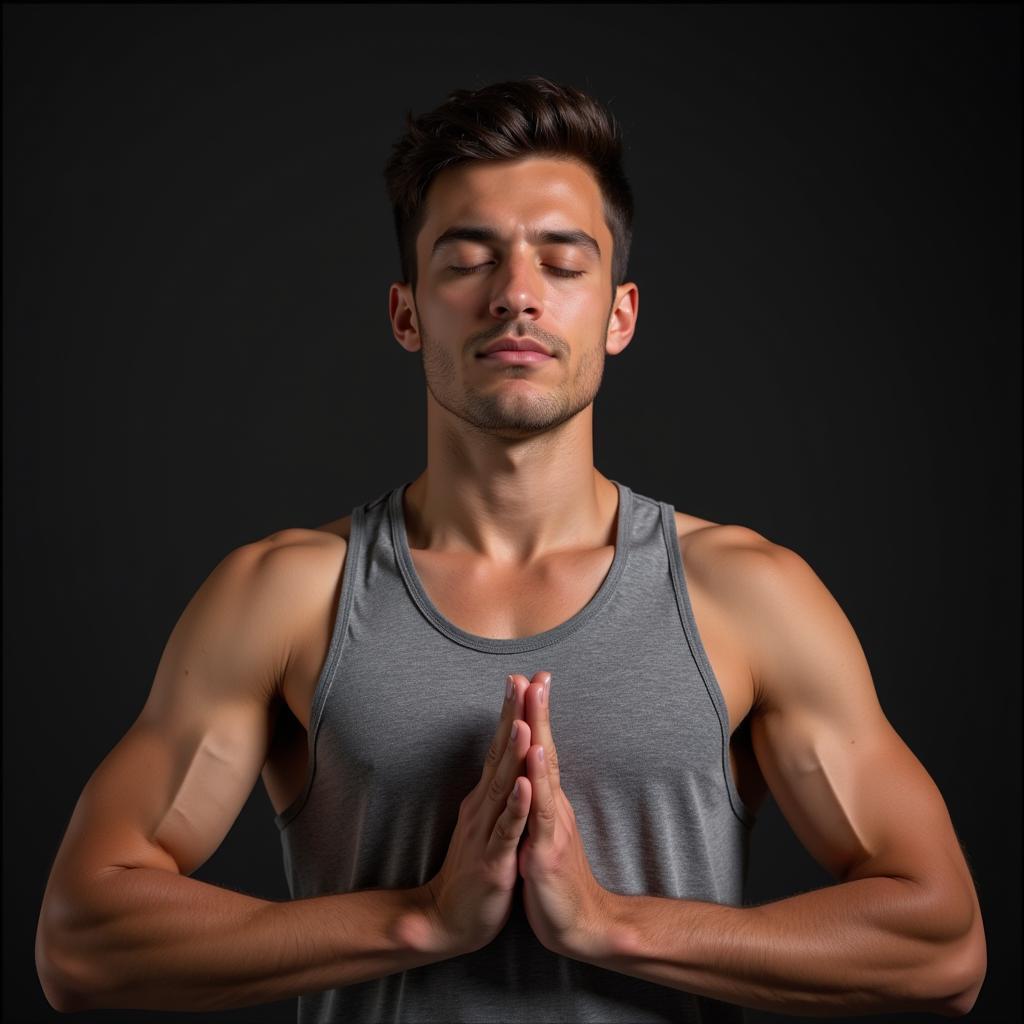 Athlete practicing meditation for focus