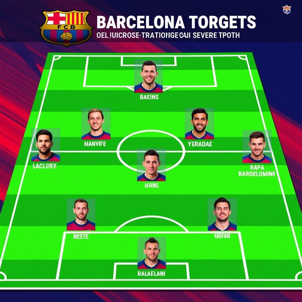 Barcelona transfer targets on a tactical board