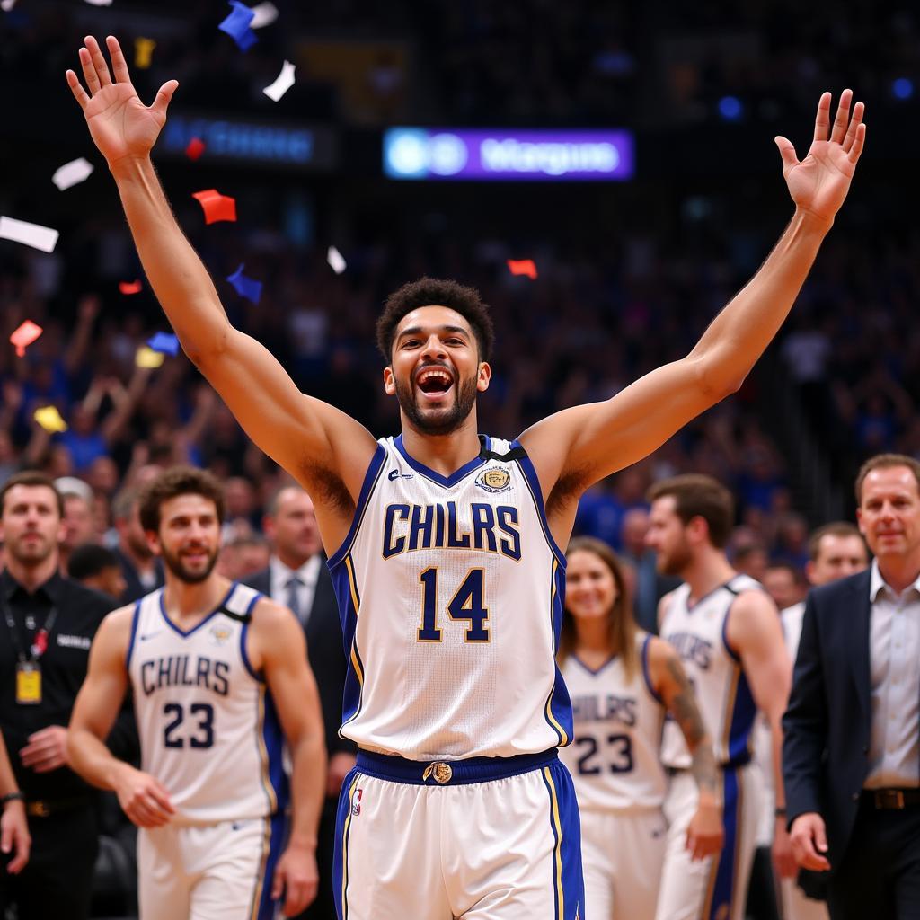 Basketball Player Celebrating Victory