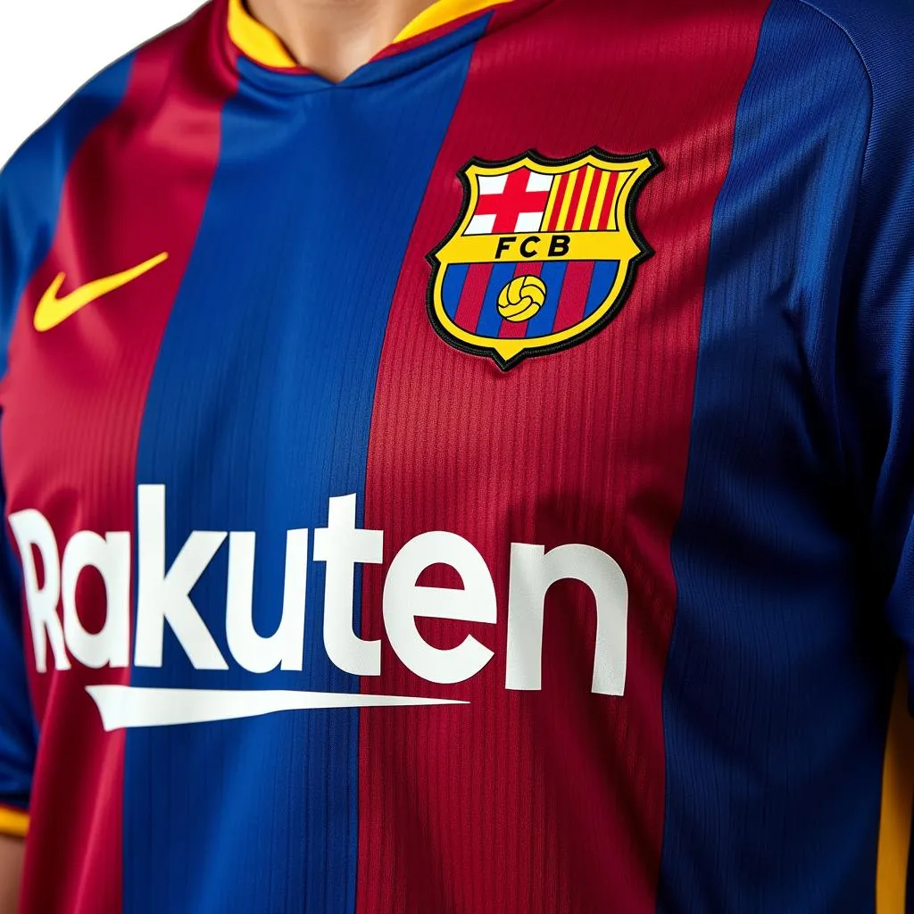 Close-up image of the Beko logo displayed on the Barcelona jersey sleeve.