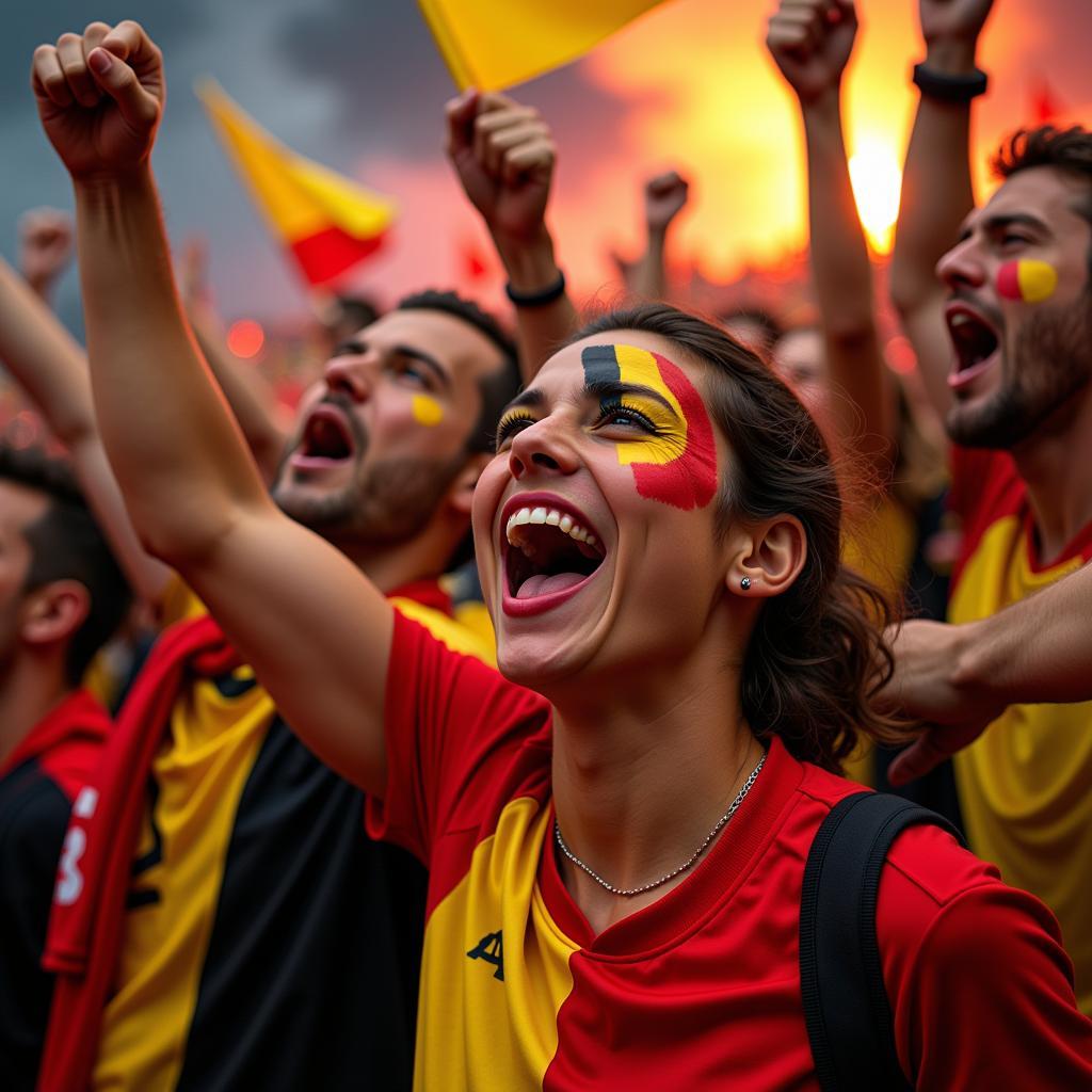 Belgian Fans Celebrating Victory