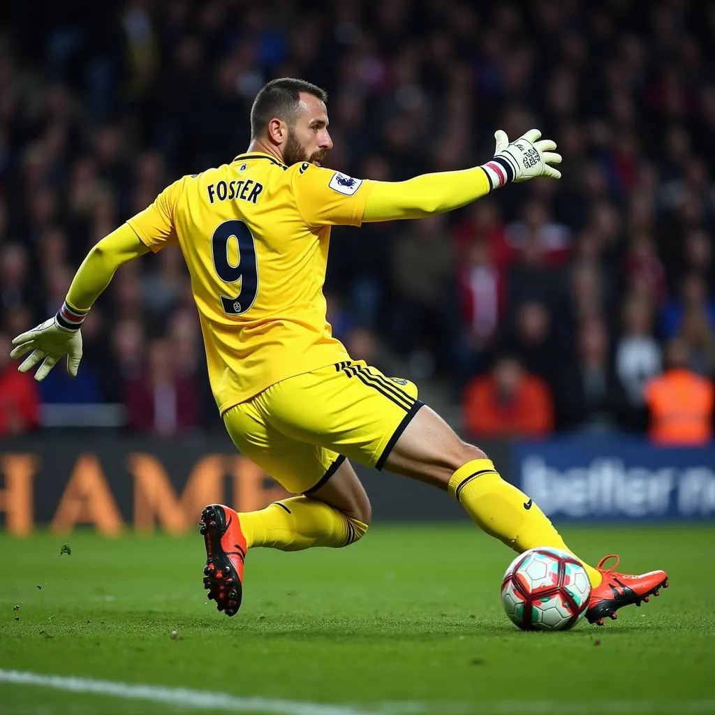 Ben Foster making a diving save