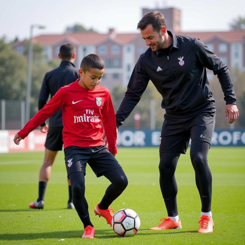 Young players training at Benfica Academy