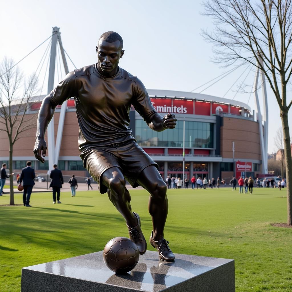 The statue of Bergkamp outside Emirates Stadium