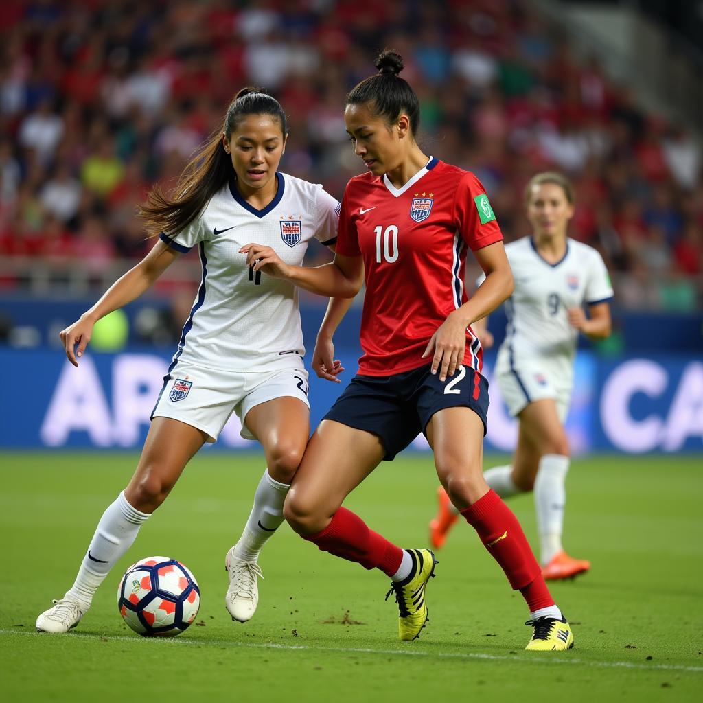 Top female footballers in Southeast Asia in action