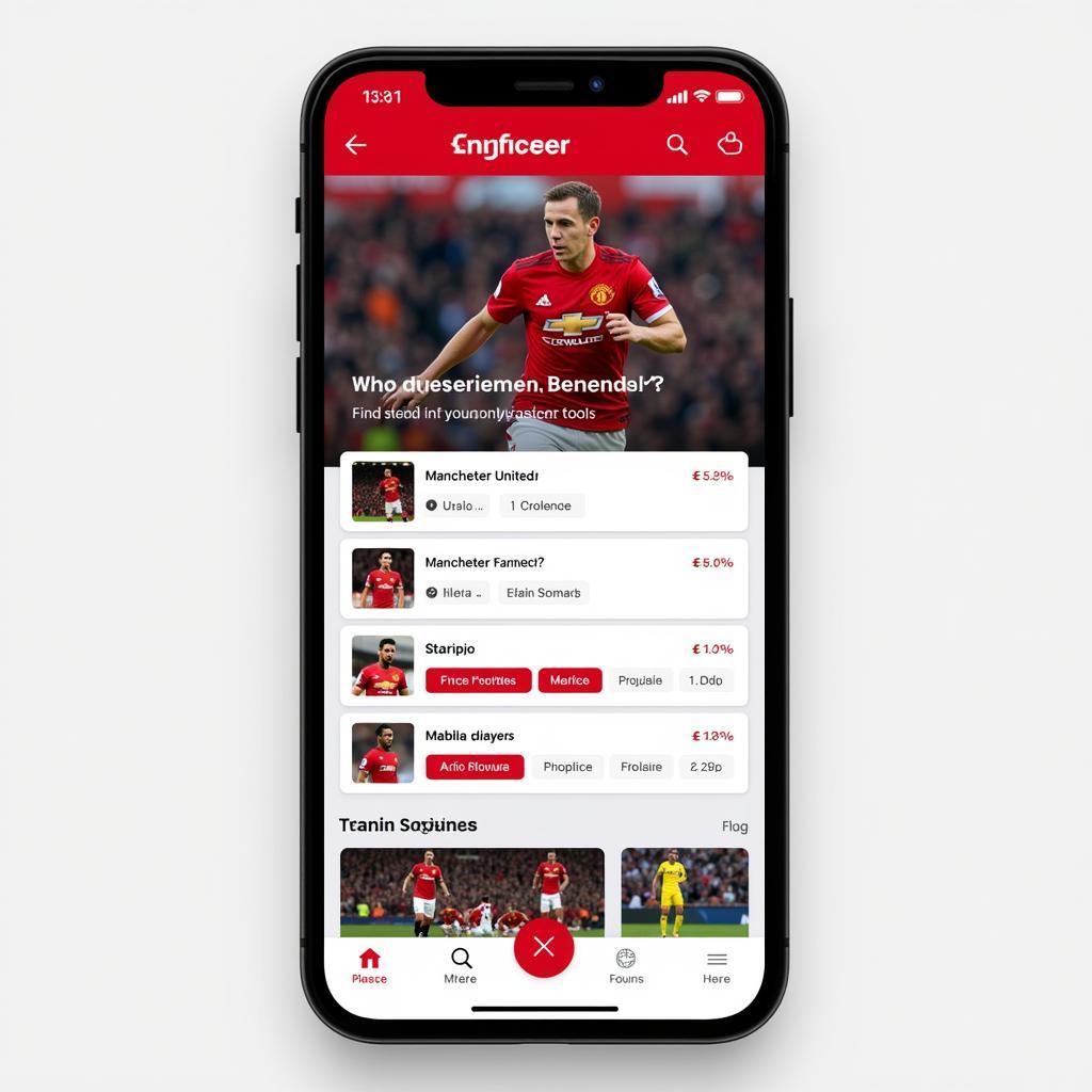 Finding the best Manchester United player on the app