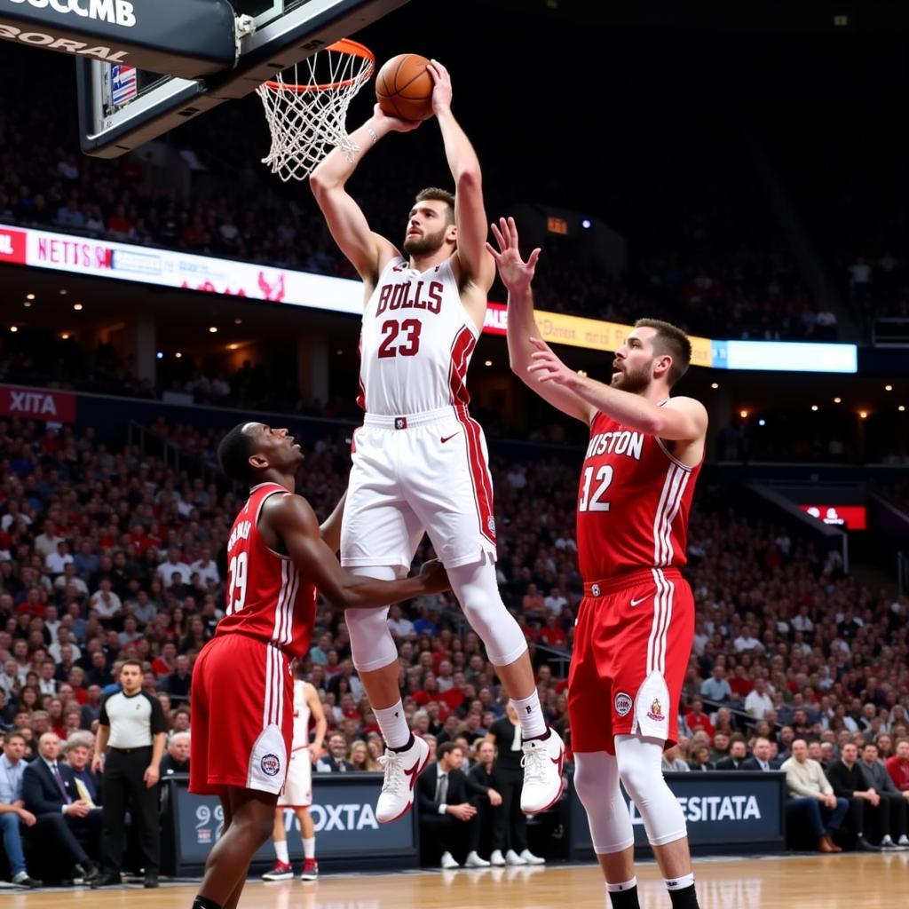 Blake Griffin posterizing Timofey Mozgov