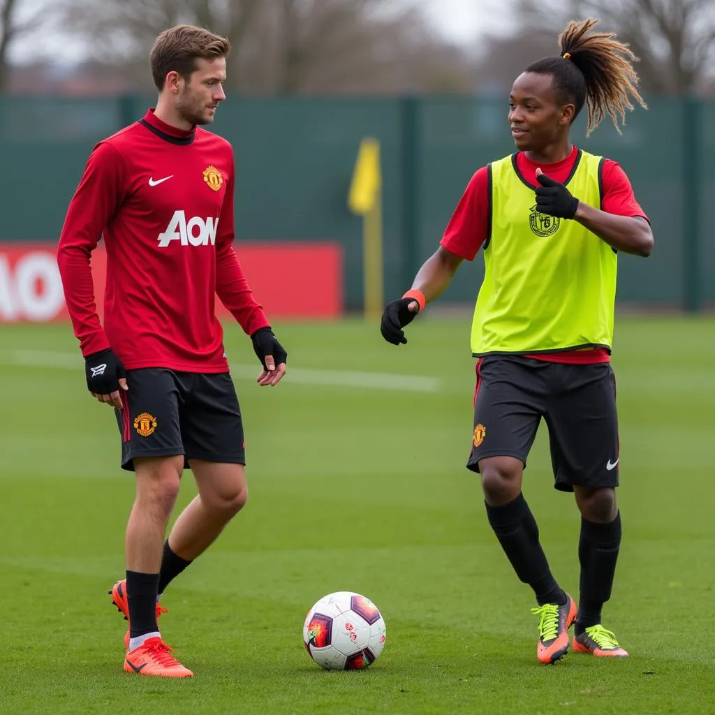 Brandon Williams training with Manchester United Youth Academy