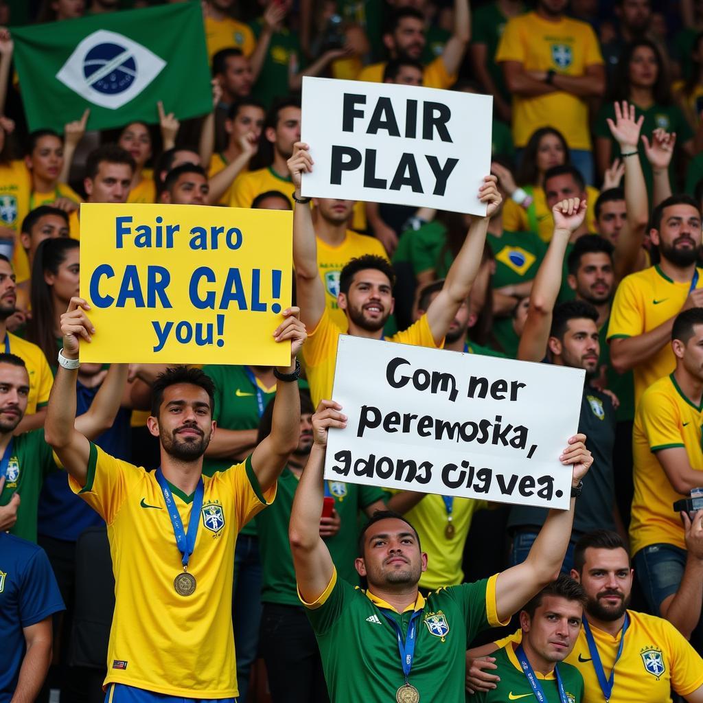 Brazilian Football Fans Supporting Clean Sport