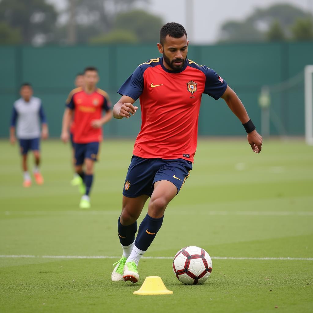 Brazilian player training with Hai Phong FC