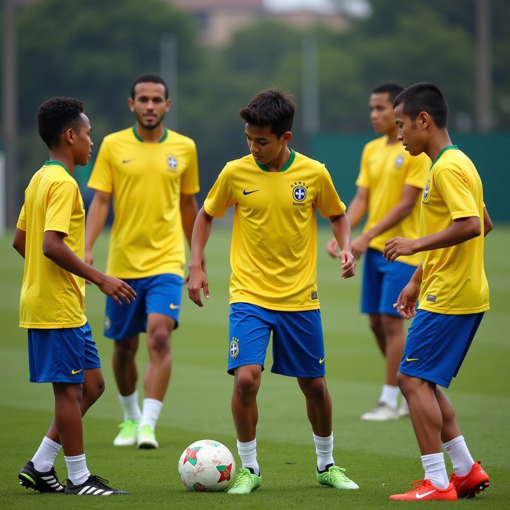 Brazilian Youth Team Training Intensely