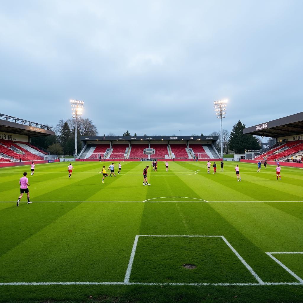 Bryne FK stadium during a youth training session