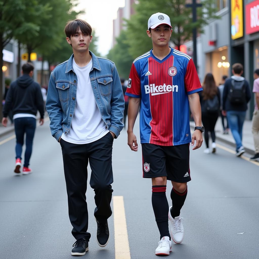 BTS Members Incorporating Football Shirts into their Casual Wear