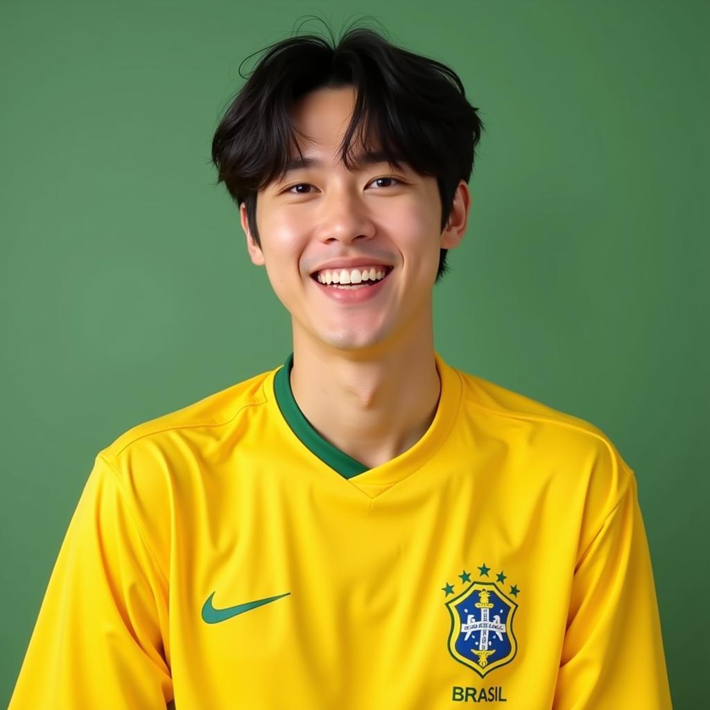 BTS Member Wearing a Brazilian National Team Shirt