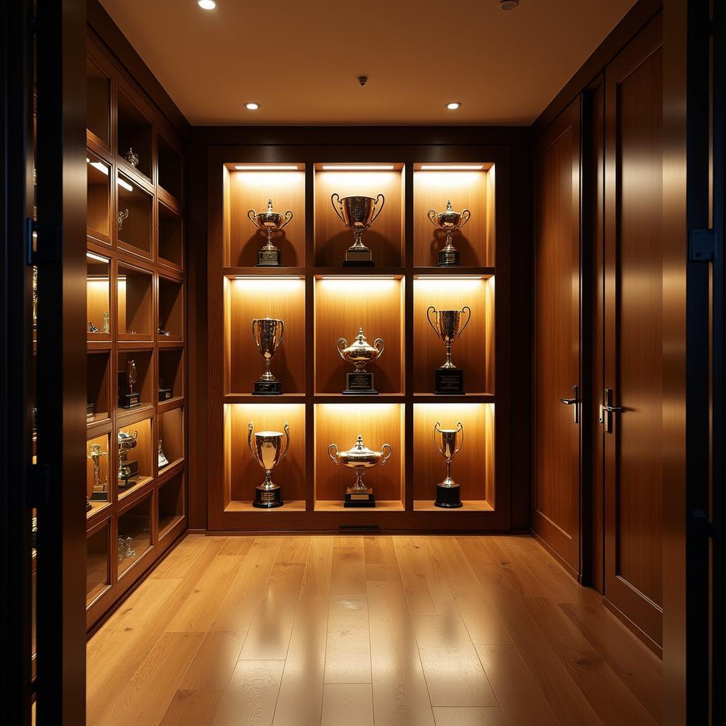 Tastefully decorated trophy room