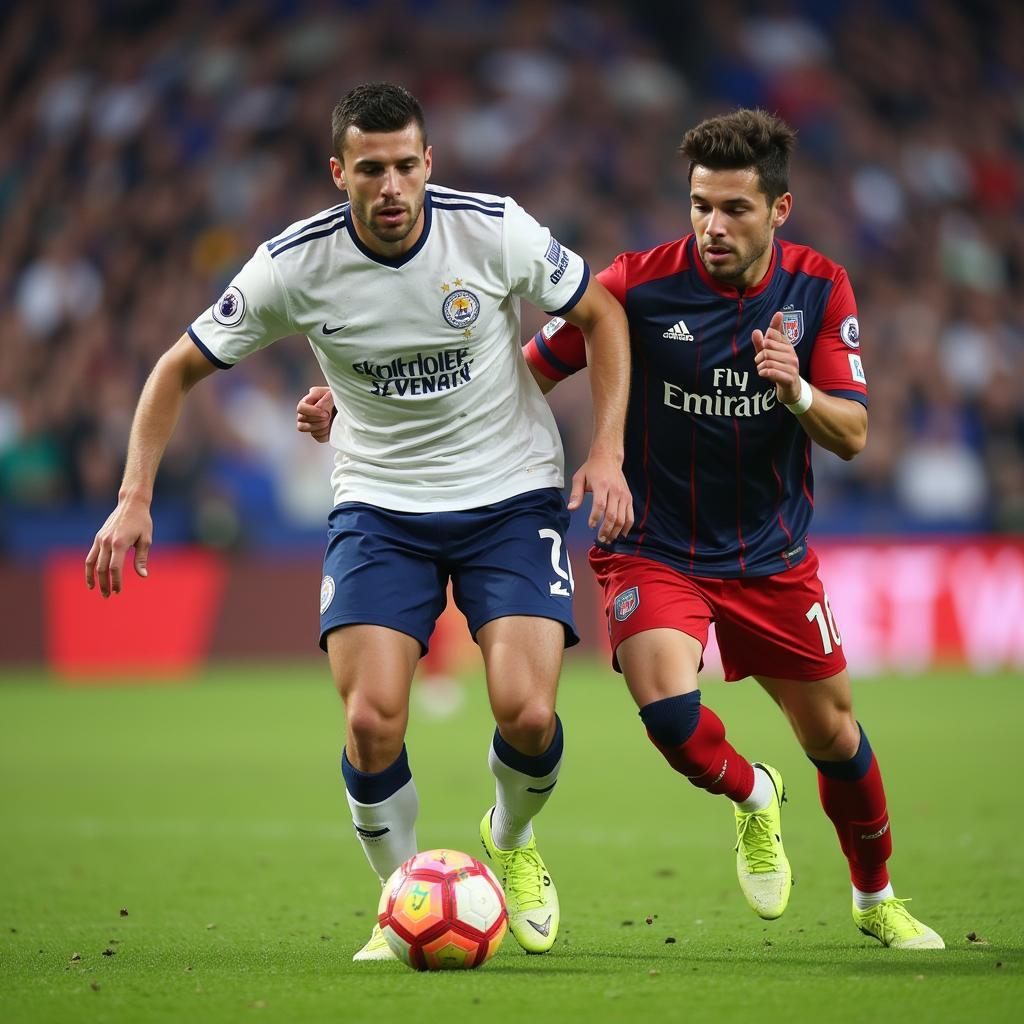 Center back distributing the ball