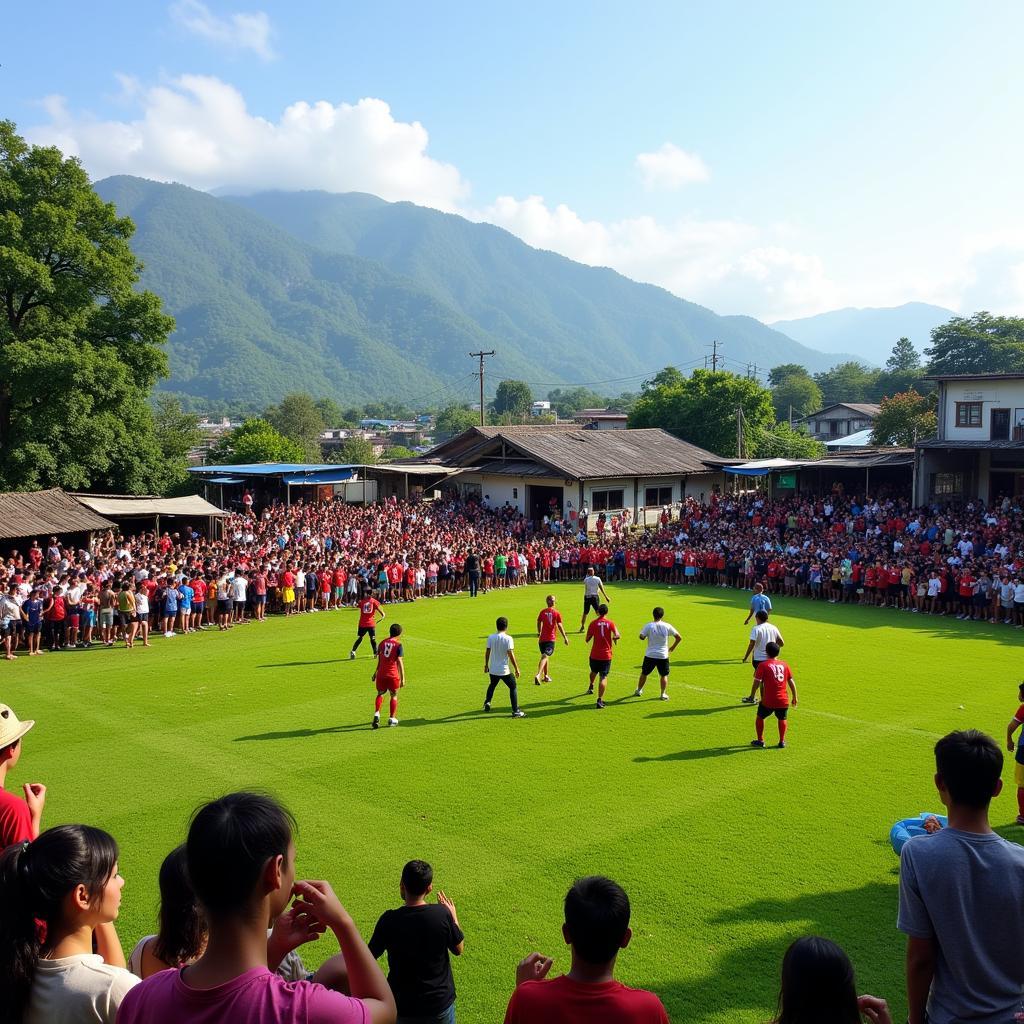 Local football match in Central Vietnam