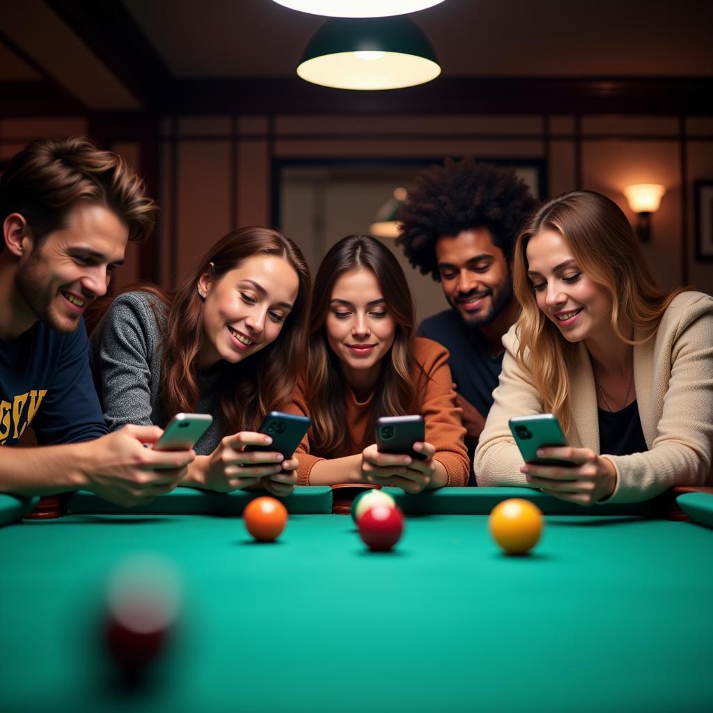 Players Playing 8 Ball Pool