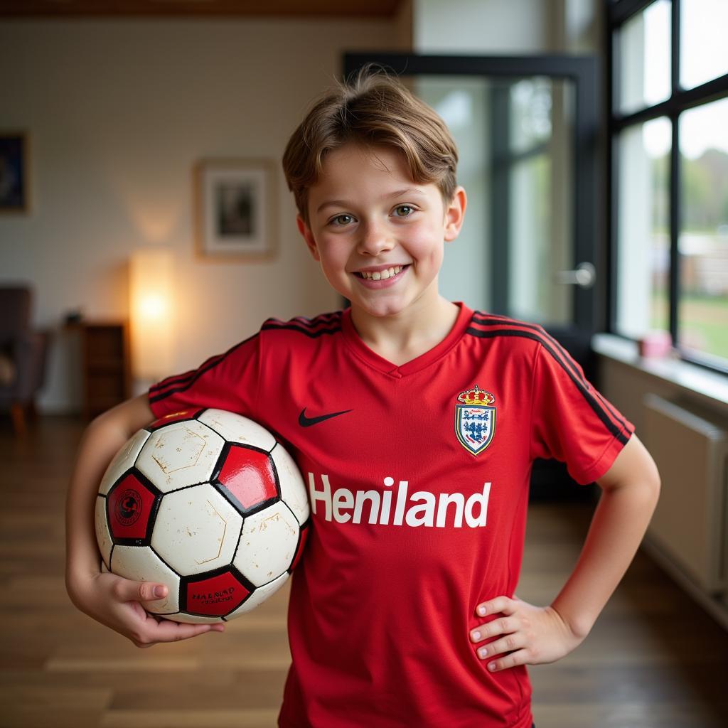 Child Wearing Haaland Shirt