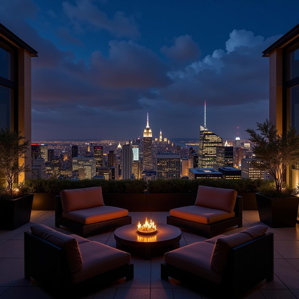 Breathtaking City Center View from a Penthouse Balcony