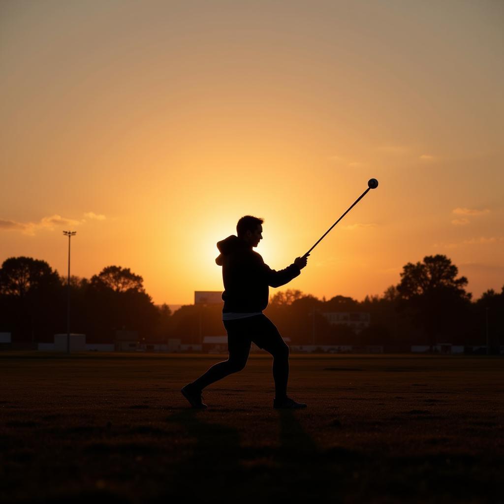 A footballer practicing shooting drills